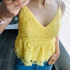 Abercrombie yellow lace top